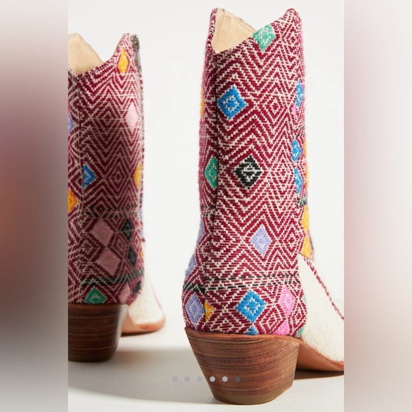 Momo Diamond Embroidered Western Cowboy Boots Anthropologie size 40 - Picture 5 of 8